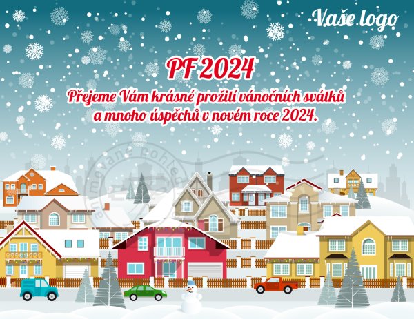 Zimní motiv 3- novoročenka, vánoční přání, PF 2023
