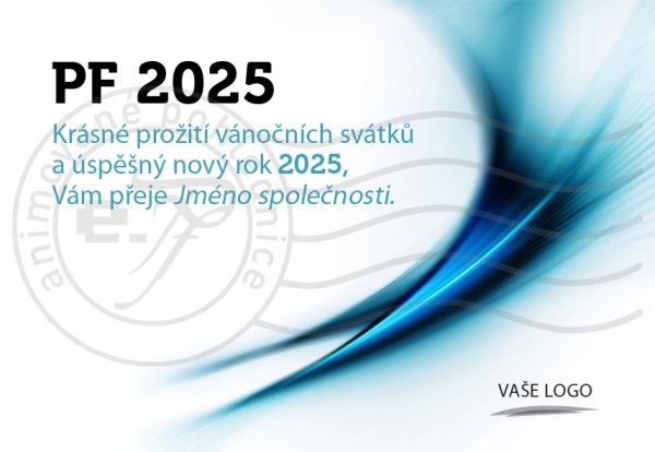 Futuristic blue- novoročenka, vánoční přání, PF 2023